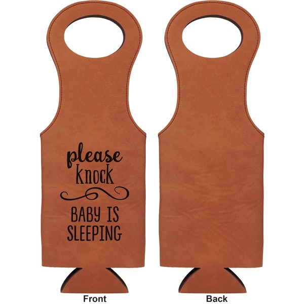 Baby Quotes Leatherette Wine Tote Single Sided - Front and Back