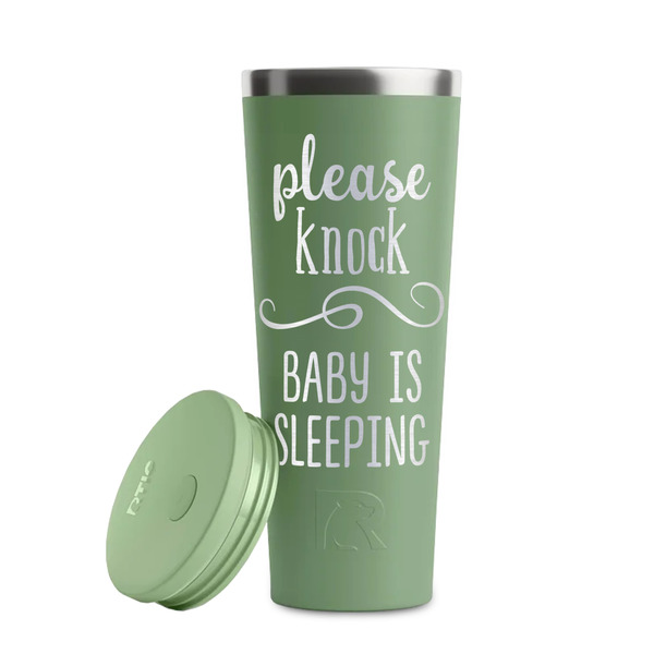 Baby Quotes Light Green RTIC Everyday Tumbler - 28 oz. - Lid Off
