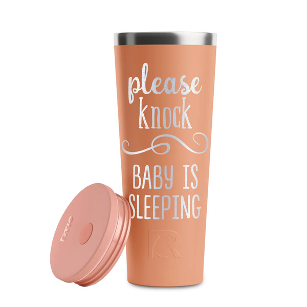 Baby Quotes Peach RTIC Everyday Tumbler - 28 oz. - Lid Off
