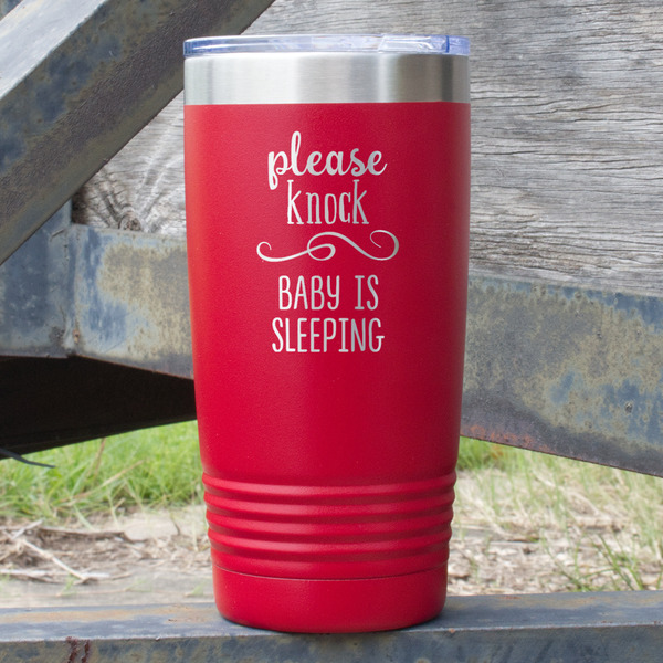 Custom Baby Quotes 20 oz Stainless Steel Tumbler - Red - Single Sided