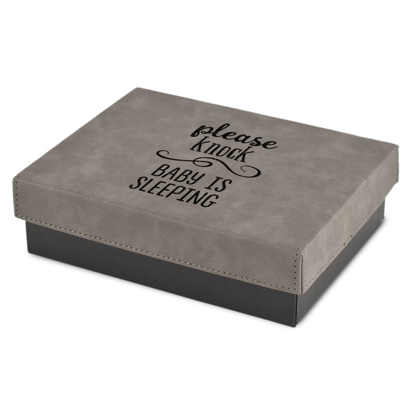 Custom Baby Quotes Small Gift Box w/ Engraved Leather Lid