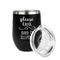 Baby Quotes Stainless Wine Tumblers - Black - Double Sided - Alt View