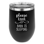 Baby Quotes Stemless Stainless Steel Wine Tumbler - Black - Double Sided