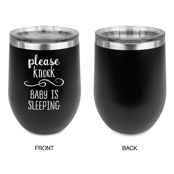 Baby Quotes Stainless Wine Tumblers - Black - Single Sided - Approval