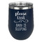 Baby Quotes Stainless Wine Tumblers - Navy - Double Sided - Front