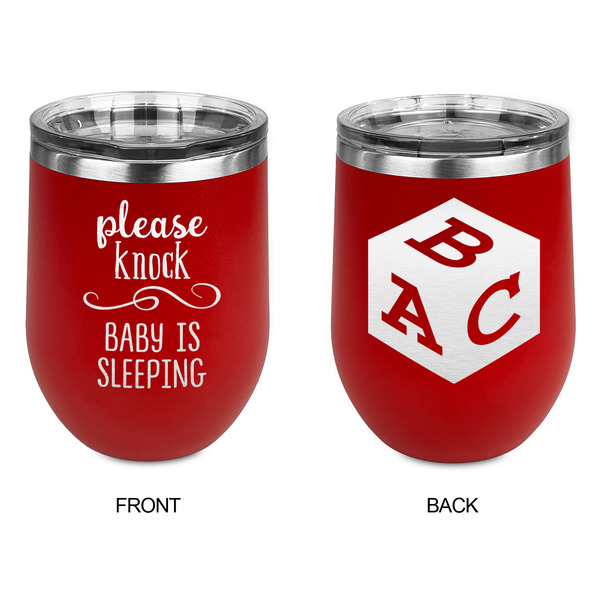 Baby Quotes Stainless Wine Tumblers - Red - Double Sided - Approval