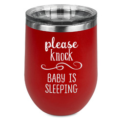 Baby Quotes Stemless Stainless Steel Wine Tumbler - Red - Double Sided