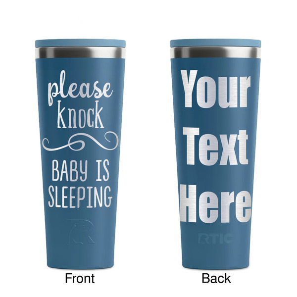 Baby Quotes Steel Blue RTIC Everyday Tumbler - 28 oz. - Front and Back
