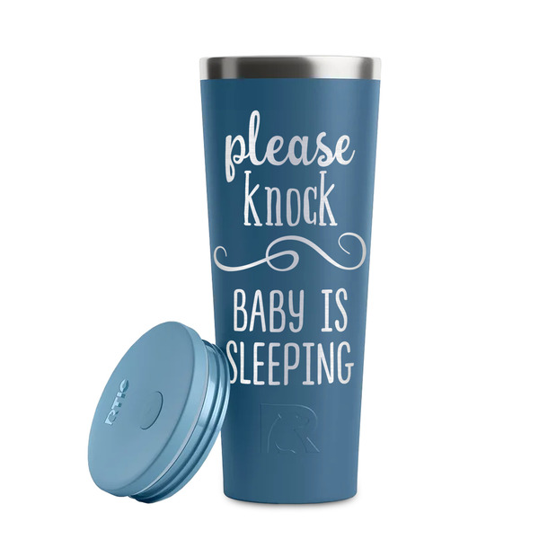 Baby Quotes Steel Blue RTIC Everyday Tumbler - 28 oz. - Lid Off