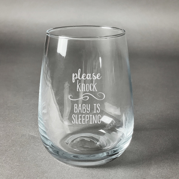 Custom Baby Quotes Stemless Wine Glass (Single)