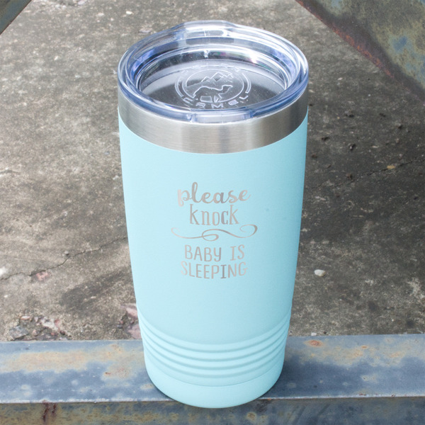 Baby Quotes Teal Polar Camel Tumbler - 20oz - Angled