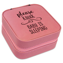Baby Quotes Travel Jewelry Boxes - Pink Leather