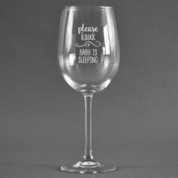 Baby Quotes Wine Glass - Engraved