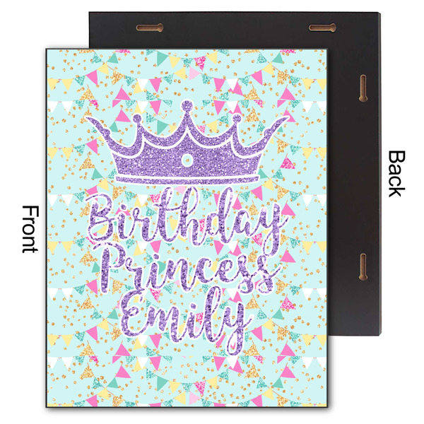 Birthday Princess 11x14 Wood Print - Front & Back View