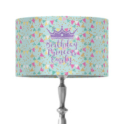 Birthday Princess 12" Drum Lamp Shade - Fabric (Personalized)