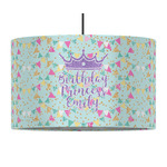 Birthday Princess 12" Drum Pendant Lamp - Fabric (Personalized)