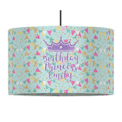 Birthday Princess 12" Drum Pendant Lamp - Fabric (Personalized)