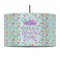 Birthday Princess 12" Drum Pendant Lamp - Fabric (Personalized)