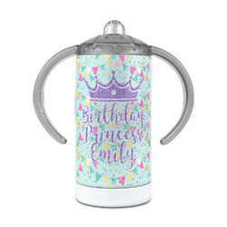Birthday Princess 12 oz Stainless Steel Sippy Cup (Personalized)