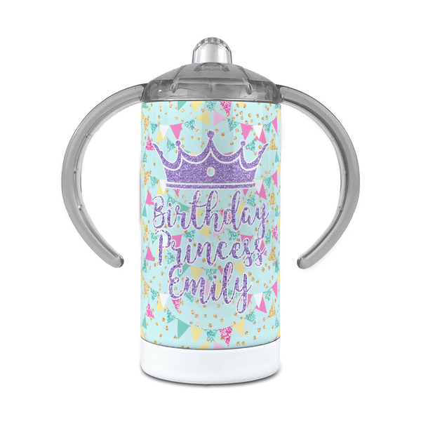 Custom Birthday Princess 12 oz Stainless Steel Sippy Cup (Personalized)