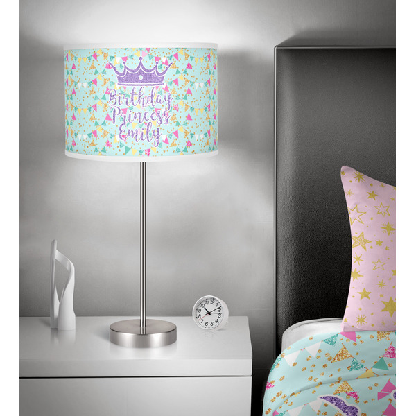 Birthday Princess 13 inch drum lamp shade - in room