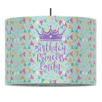 Birthday Princess 16" Drum Pendant Lamp - Fabric (Personalized)