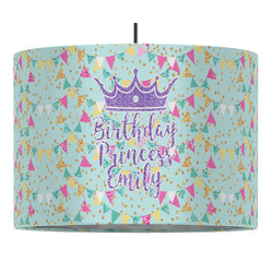 Birthday Princess 16" Drum Pendant Lamp - Fabric (Personalized)