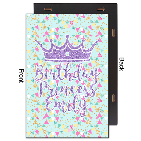 Birthday Princess 20x30 Wood Print - Front & Back View