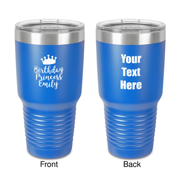 Custom Birthday Princess 30 oz Stainless Steel Tumbler - Royal Blue - Double-Sided (Personalized)
