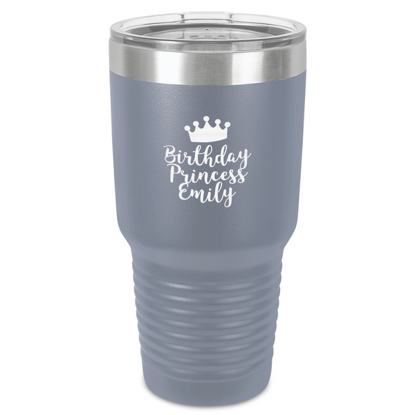 Birthday Princess 30 oz Stainless Steel Ringneck Tumbler - Grey - Front