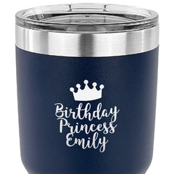 Birthday Princess 30 oz Stainless Steel Tumbler - Navy - Double Sided (Personalized)