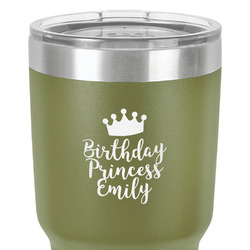Birthday Princess 30 oz Stainless Steel Tumbler - Olive - Single-Sided (Personalized)