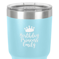Birthday Princess 30 oz Stainless Steel Tumbler - Teal - Single-Sided (Personalized)