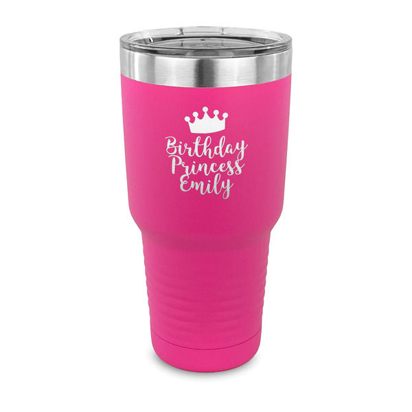 Custom Birthday Princess 30 oz Stainless Steel Tumbler - Pink - Single Sided (Personalized)