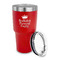 Birthday Princess 30 oz Stainless Steel Ringneck Tumblers - Red - LID OFF
