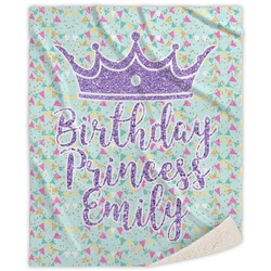 Birthday Princess Sherpa Throw Blanket - 60"x80" (Personalized)
