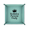 Birthday Princess 6" x 6" Teal Leatherette Snap Up Tray - FOLDED UP