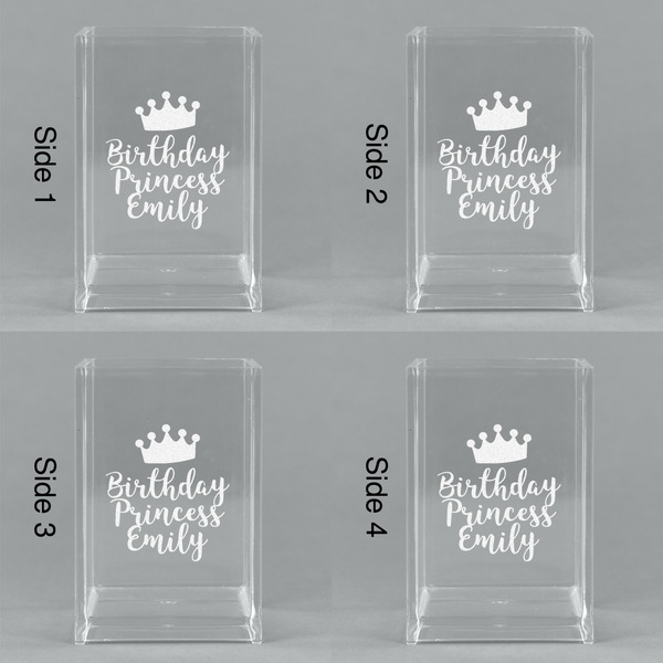 Birthday Princess Acrylic Pen Holder - All Sides