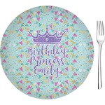 Birthday Princess 8" Glass Appetizer / Dessert Plates - Single or Set (Personalized)