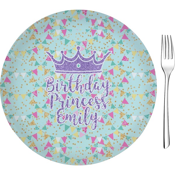 Custom Birthday Princess Glass Appetizer / Dessert Plate 8" (Personalized)