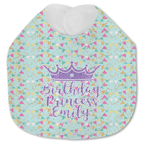 Custom Birthday Princess Jersey Knit Baby Bib w/ Name or Text