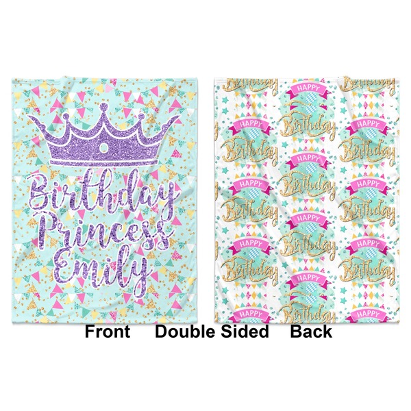Birthday Princess Baby Blanket (Double Sided - Printed Front and Back)
