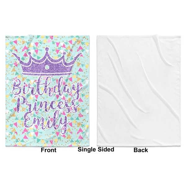 Birthday Princess Baby Blanket (Single Sided - Printed Front, White Back)