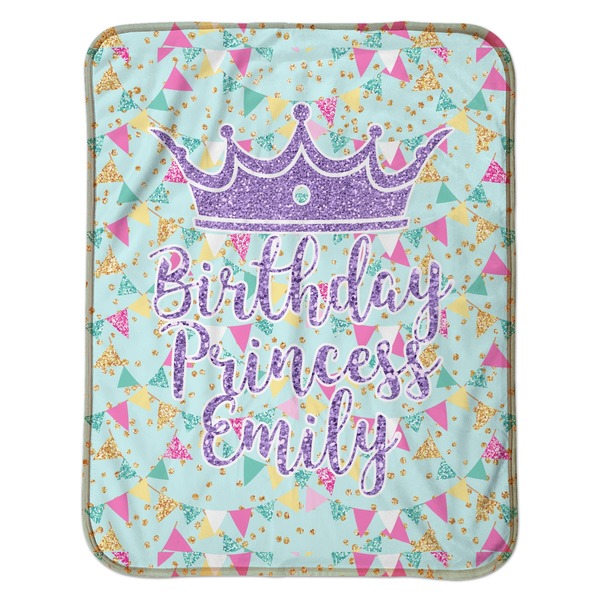Birthday Princess Baby Sherpa Blanket - Flat