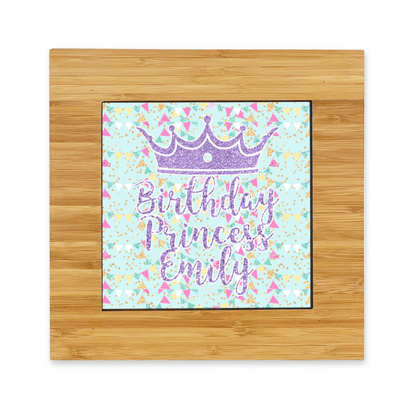 Custom Birthday Princess Bamboo Trivet with Ceramic Tile Insert (Personalized)