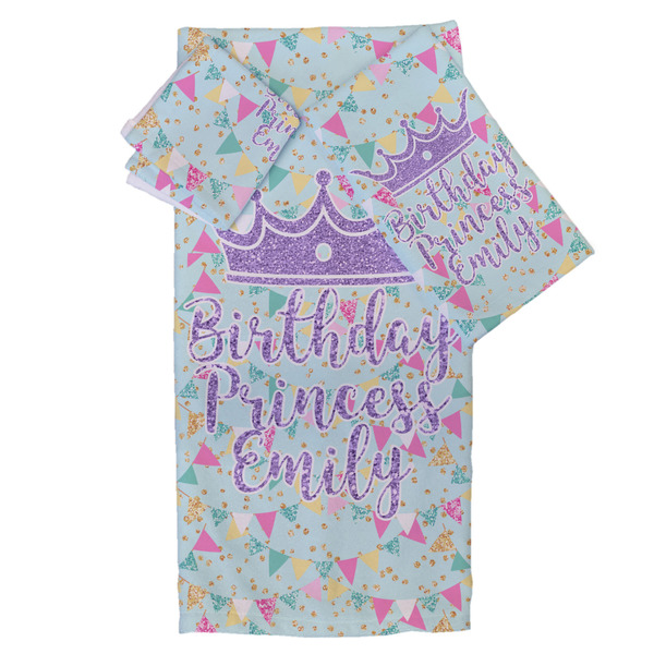Custom Birthday Princess Bath Towel Set - 3 Pcs (Personalized)