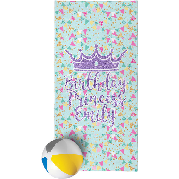 Custom Birthday Princess Beach Towel (Personalized)