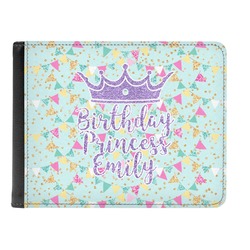 Birthday Princess Genuine Leather Men's Bi-fold Wallet (Personalized)