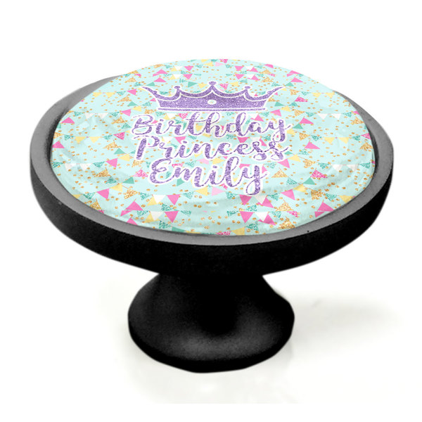 Birthday Princess Black Custom Cabinet Knob (Side)