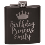 Birthday Princess Black Flask Set (Personalized)